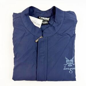 NWT Vtg 90s Roche Nakoma Dragon Golf Course Pullover Blue Zip Windbreaker Mens L